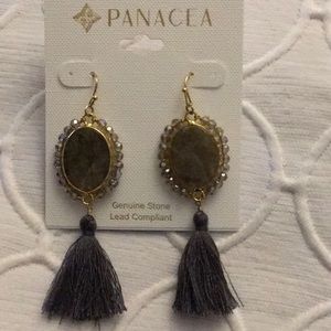 Panacea Labradorite stonedrop earrings with tassel